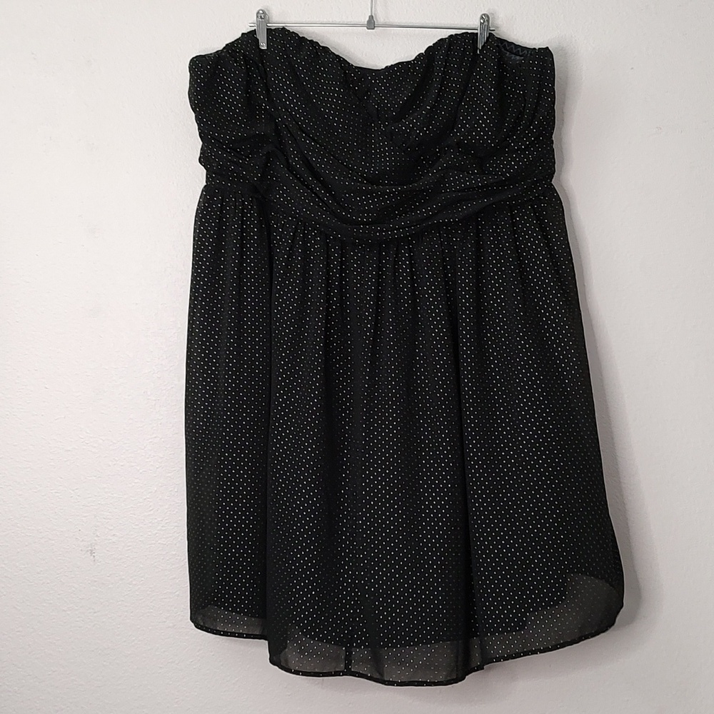 Lane Bryant Polka Dot Black and Gold Dress Size 28 - Picture 3 of 6